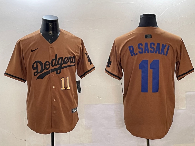 Men Los Angeles Dodgers 11 R Sasaki yellow 2025 MLB nike jersey style 11